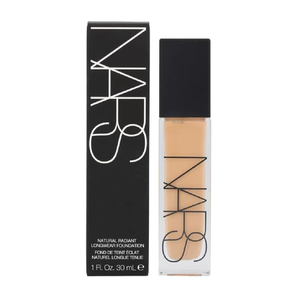 Nars Natural Radiant Longwear Foundation bottle on white background