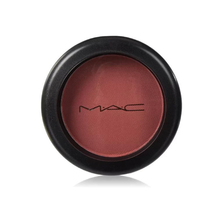 MAC Powder Blush in Desert Rose - a rosy blush compact on a white background.