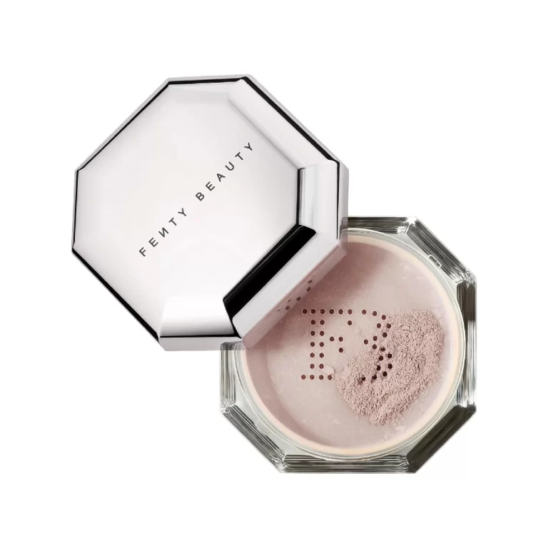 Fenty Beauty Pro Filt'R Instant Retouch Setting Powder - a translucent powder on a white background.