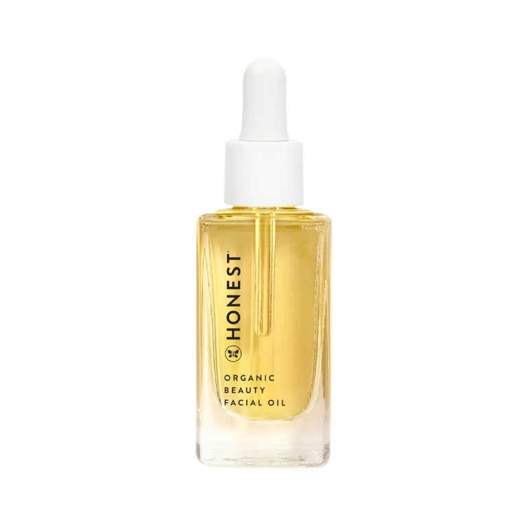 Honest Beauty Organic Facial Oil - A bottle of facial oil with natural ingredients