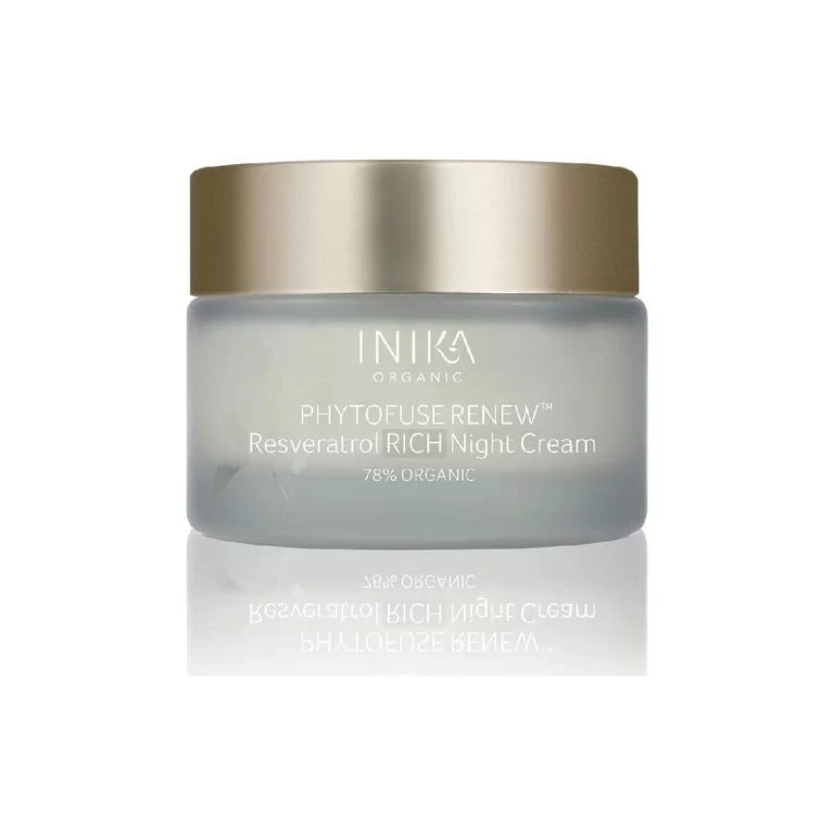 INIKA Phytofuse Renew Resveratrol Rich Night Cream in elegant packaging