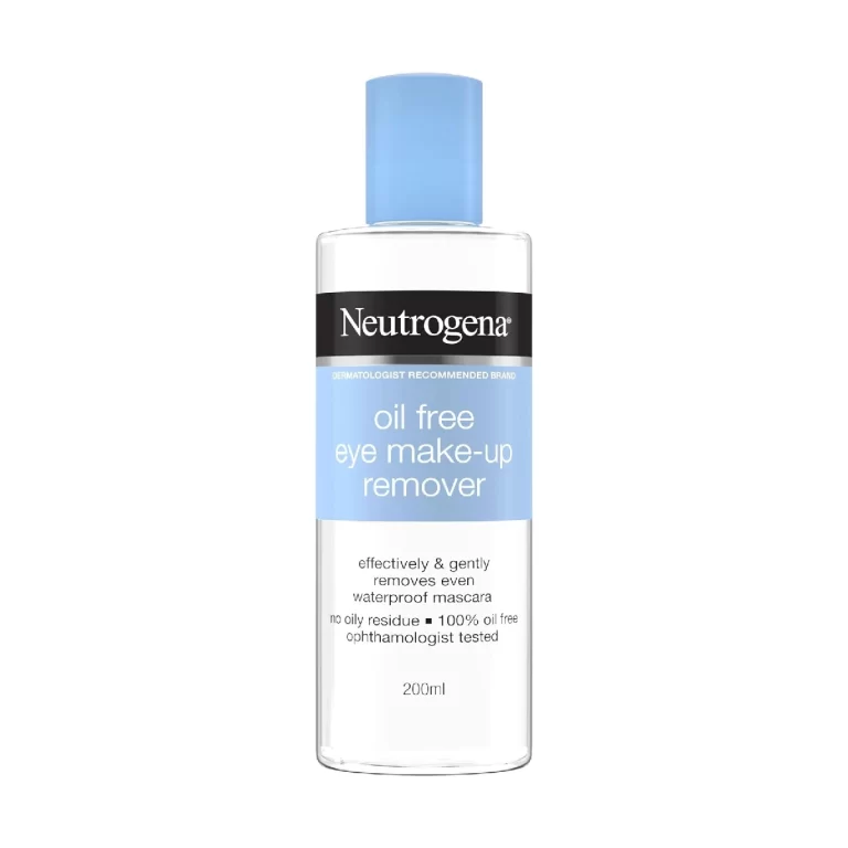 Neutrogena Oil-Free Eye Makeup Remover Bottle on White Background