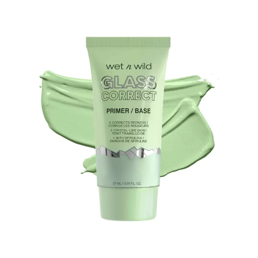 wet n wild Prime Focus Glass Skin Correct Primer Bright Crystal Finish, Green, 0.91 Fl Oz