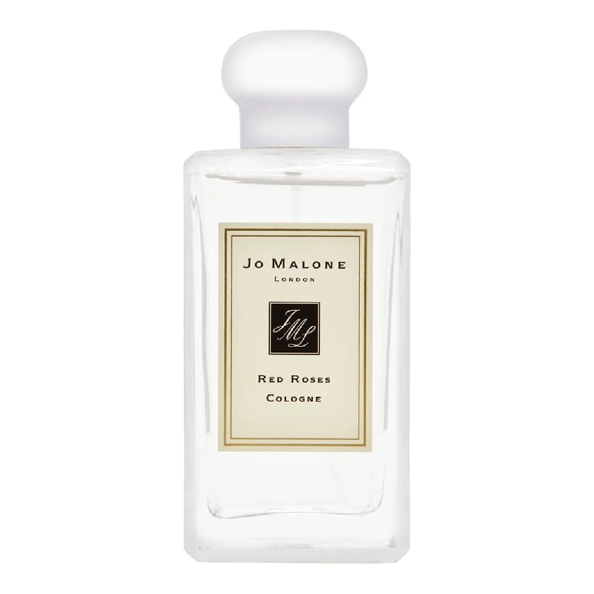 Jo Malone Red Roses perfume bottle against a pristine white background