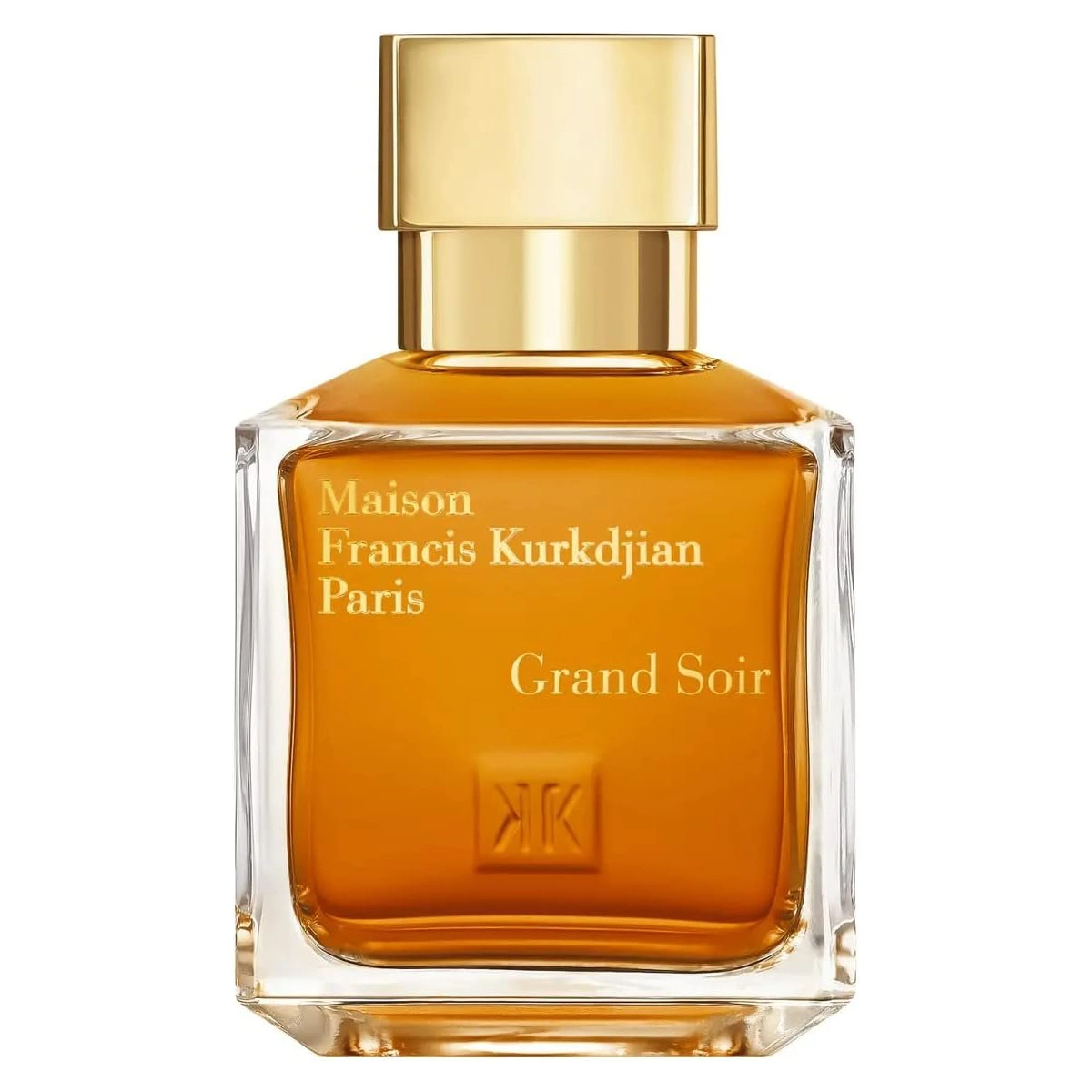 Maison Francis Kurkdjian Grand Soir perfume bottle against a pristine white background.