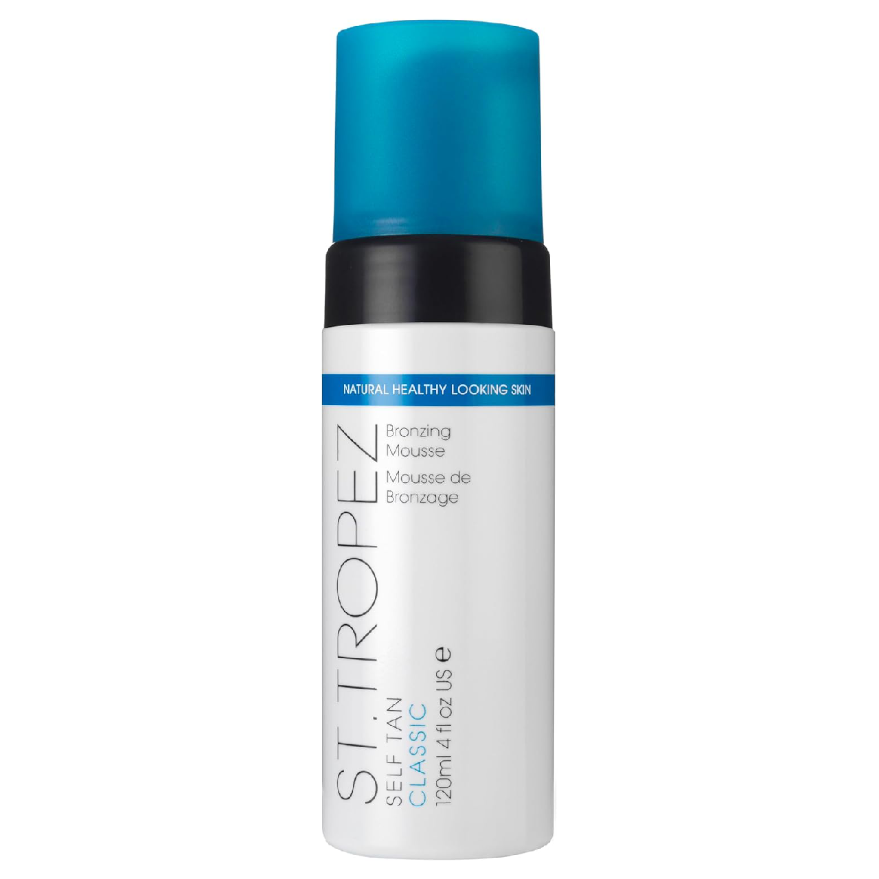 Bottle of St. Tropez Self Tan Classic Bronzing Mousse against a clean white background.