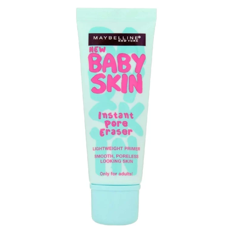 Atubes of Maybelline Baby Skin Instant Pore Eraser Primer displayed on a white background.