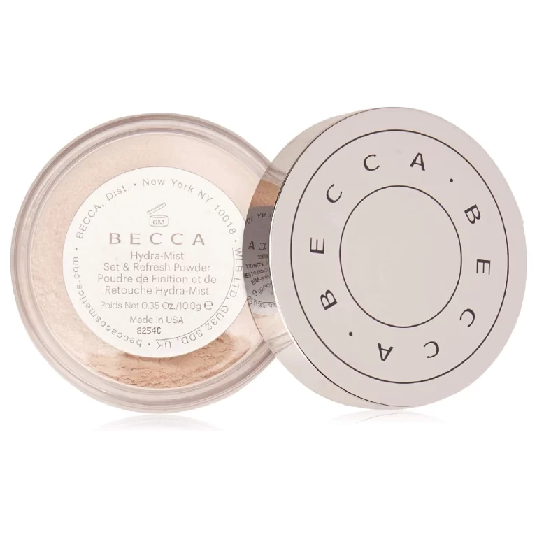 BECCA Hydra-Mist Set & Refresh Powder in its container against a white background