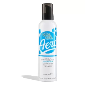 Bottle of Bondi Sands Light/Medium Aero Self Tanning Foam on a white background.