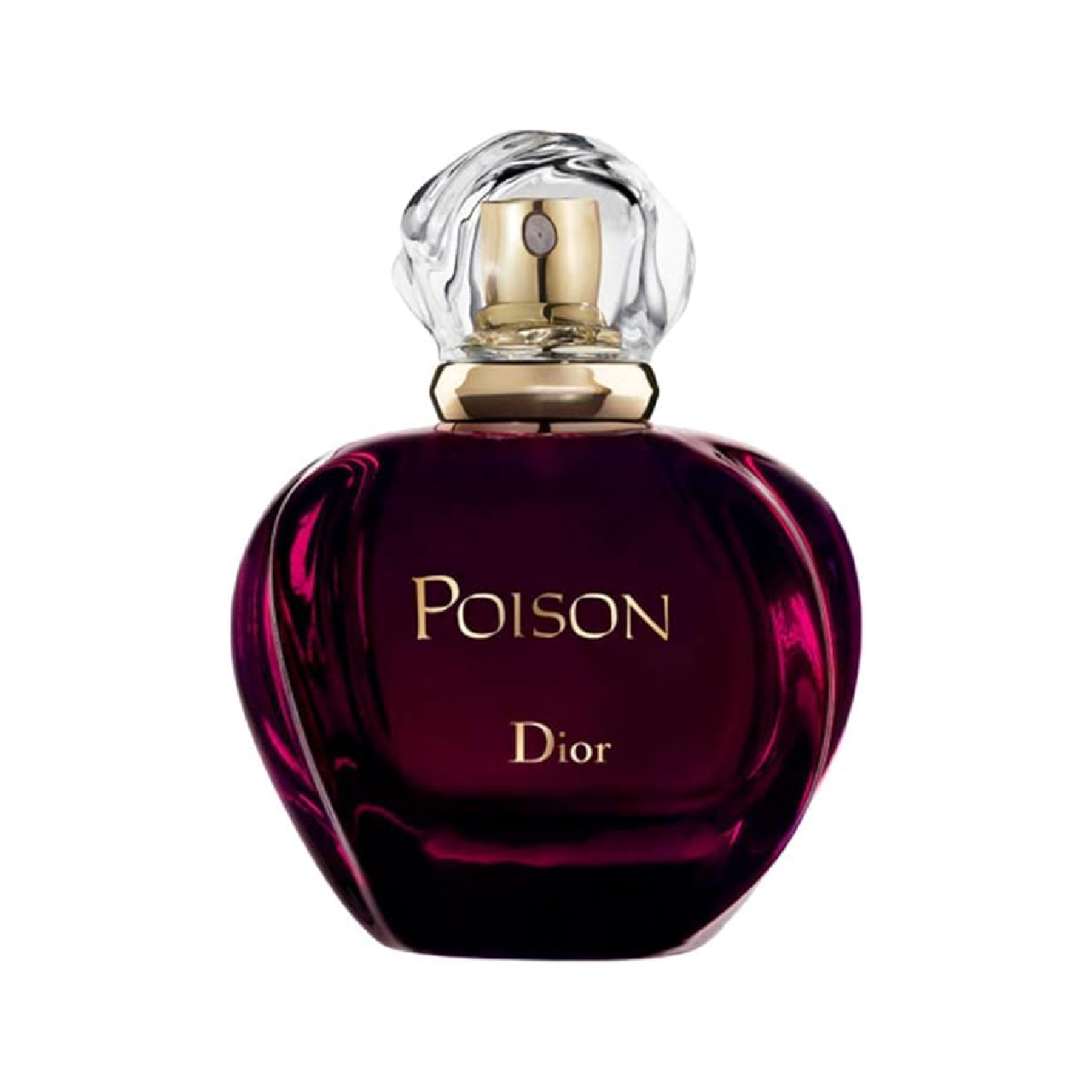 A bottle of Christian Dior Poison against a white background.