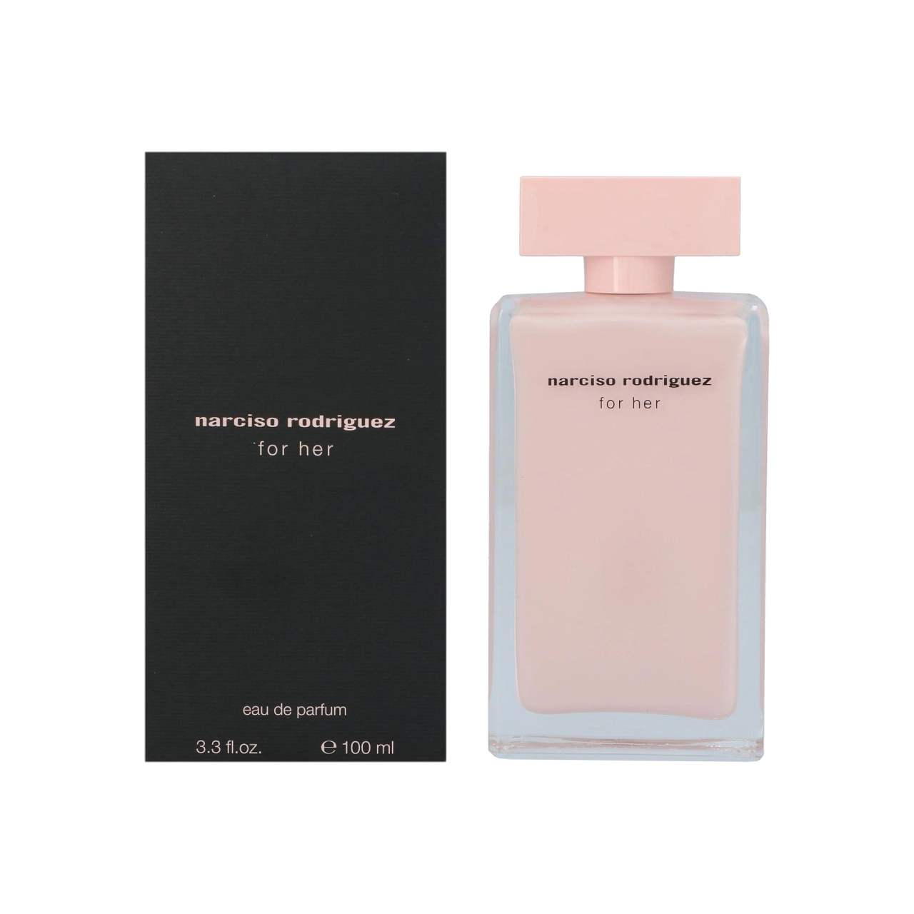 Narciso Rodriguez for Her perfume bottle against a white background