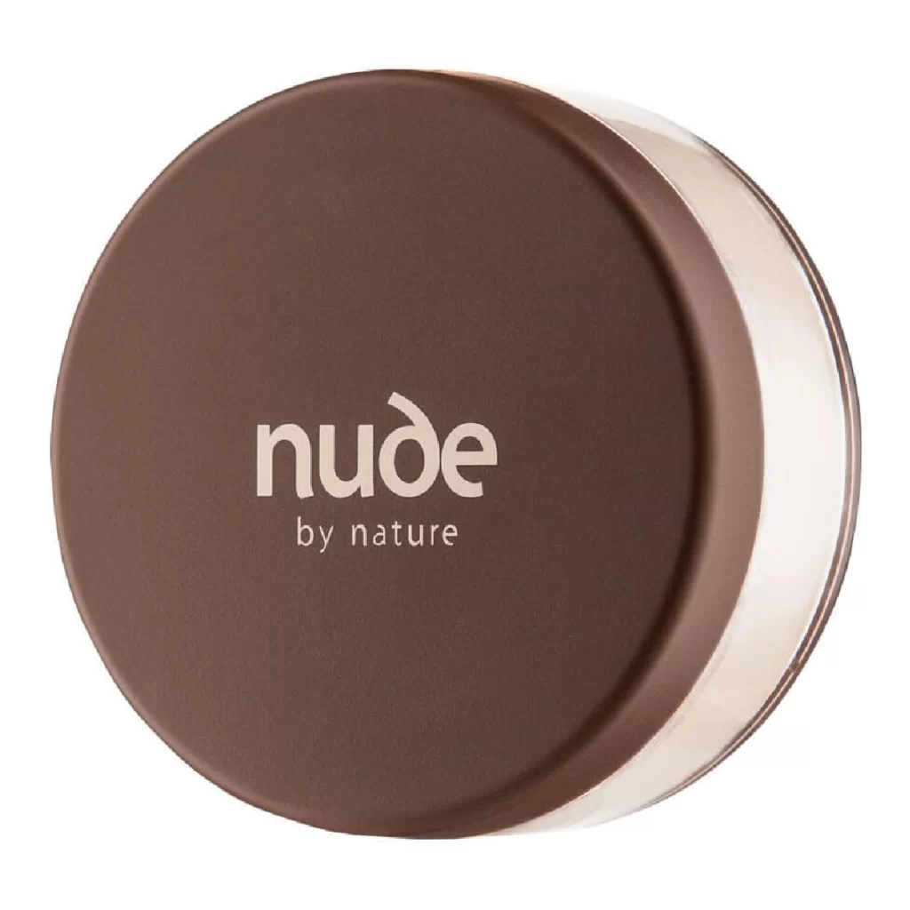 Close-up image of Nude by Nature Mineral Finishing Veil container on a white background.