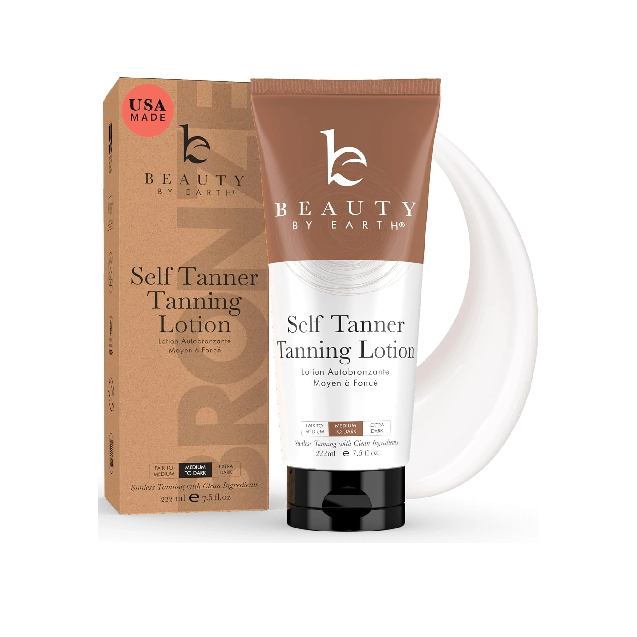 Bottle of Beauty by Earth Self Tanner on a white background