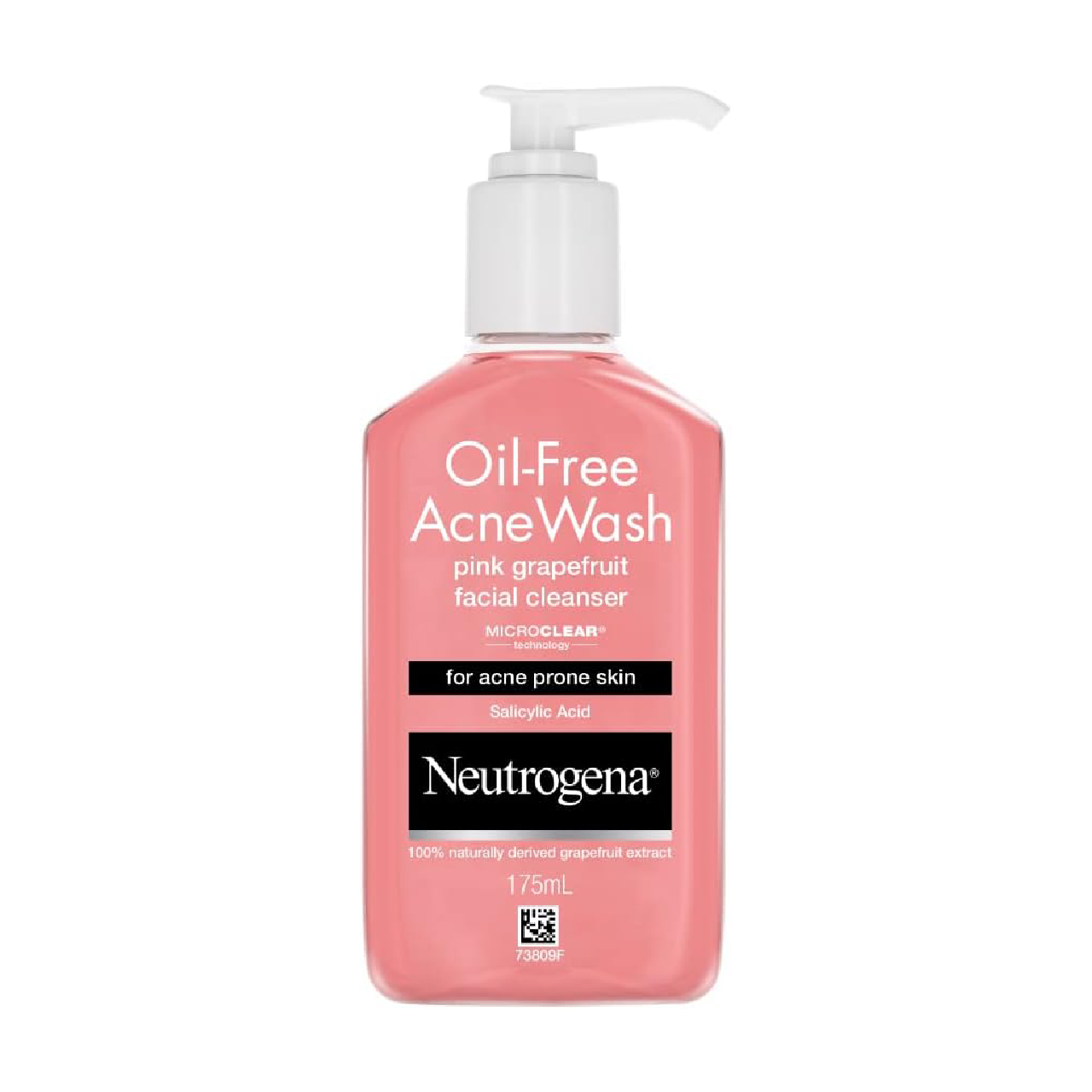 Bottle of Neutrogena Oil-Free Acne Wash displayed against a white background