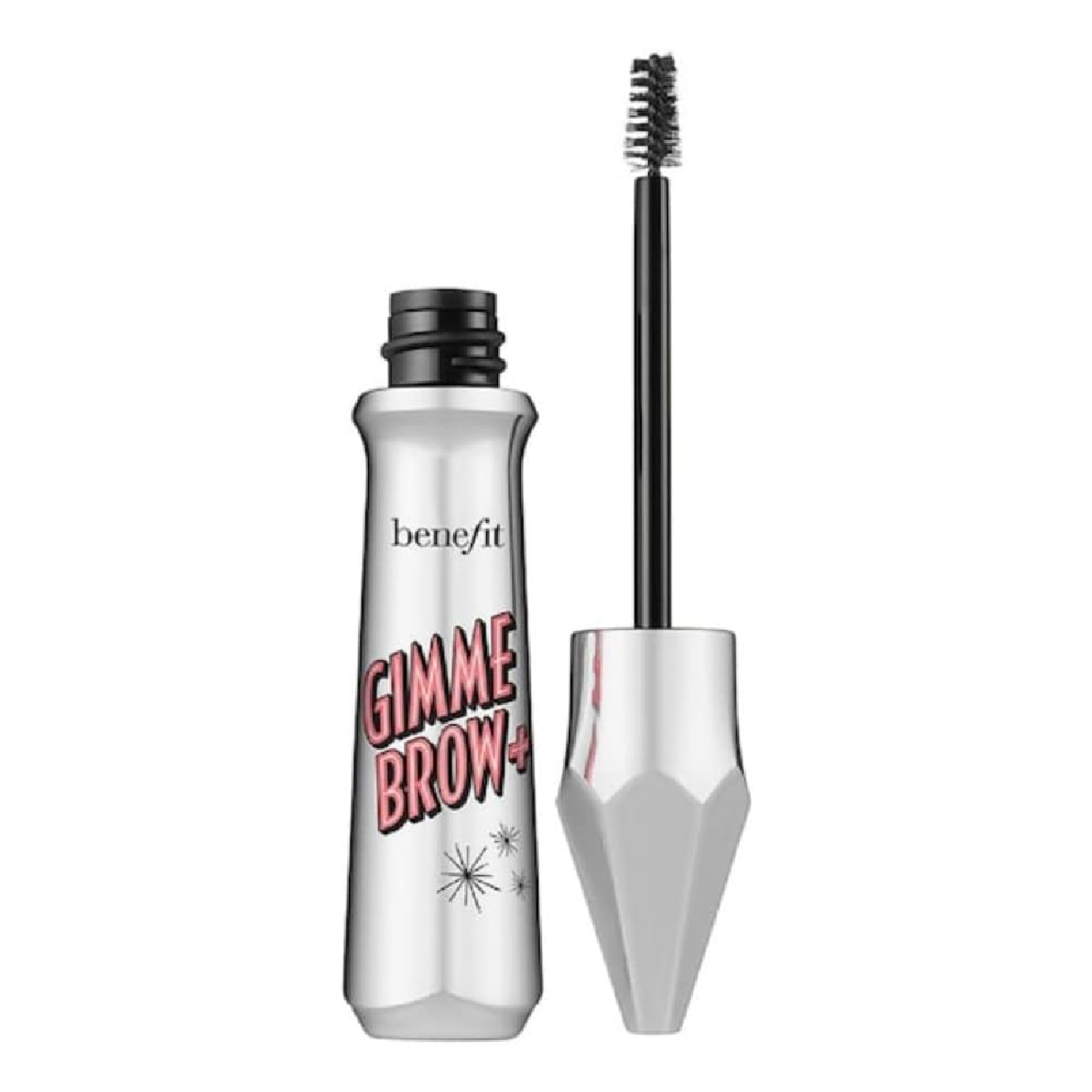 Benefit Gimme Brow+ volumizing eyebrow gel tube on a white background
