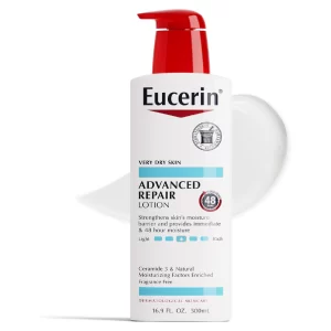 Eucerin Advanced Repair Lotion bottle on a white background