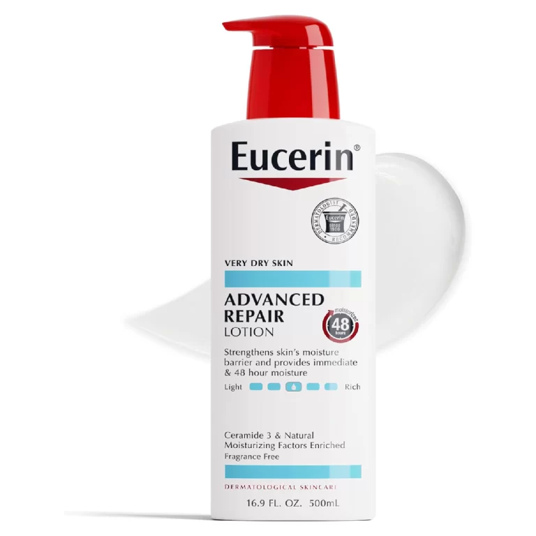 Eucerin Advanced Repair Lotion bottle on a white background