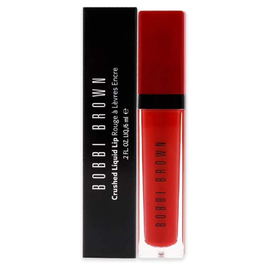 Bobbi Brown Crushed Liquid Lip in vibrant red displayed against a white background.