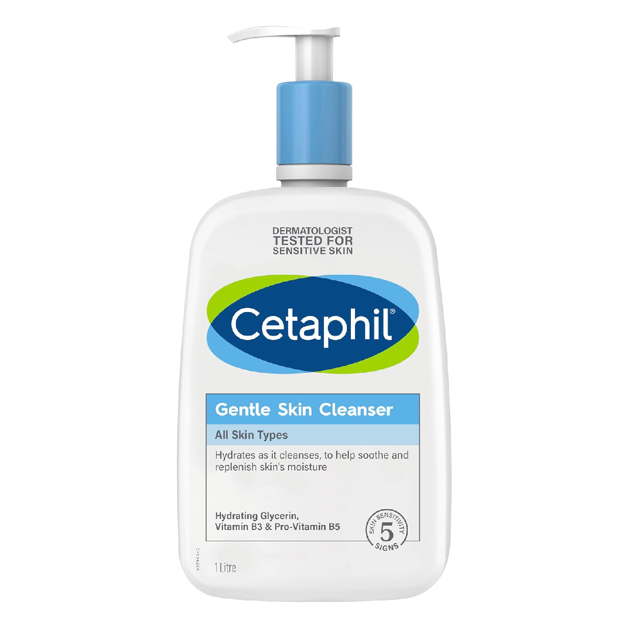 Bottle of Cetaphil Gentle Skin Cleanser on a white background