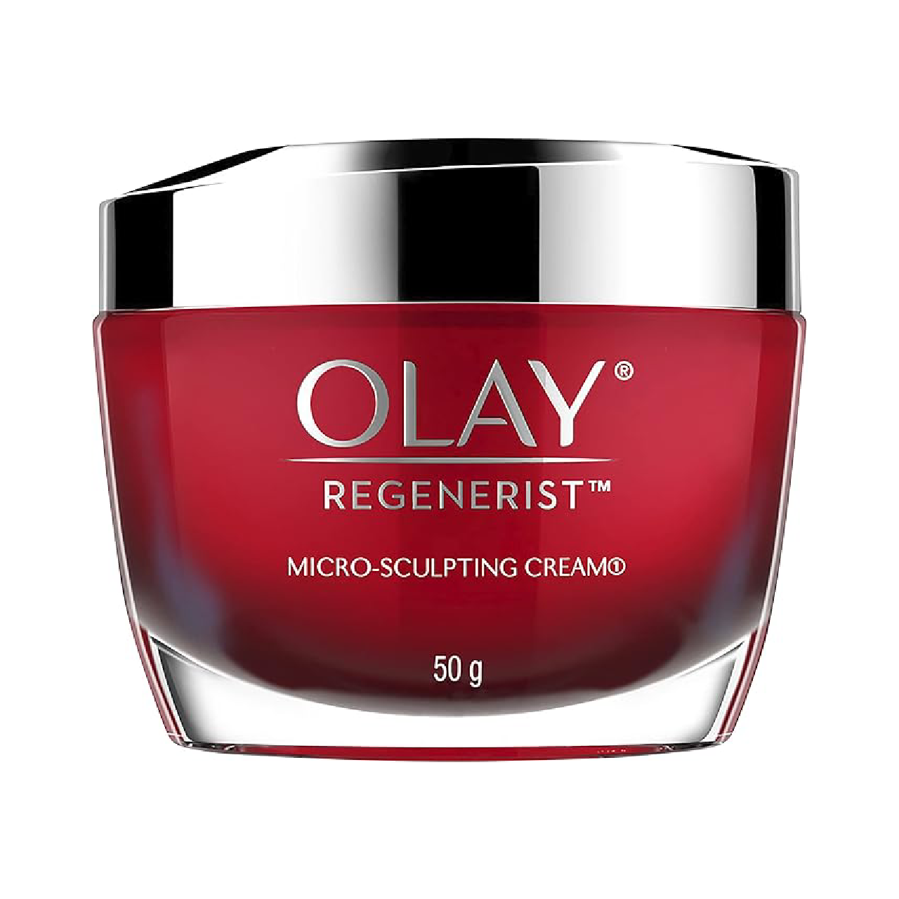 Jar of Olay Regenerist Micro-Sculpting Cream on a white background