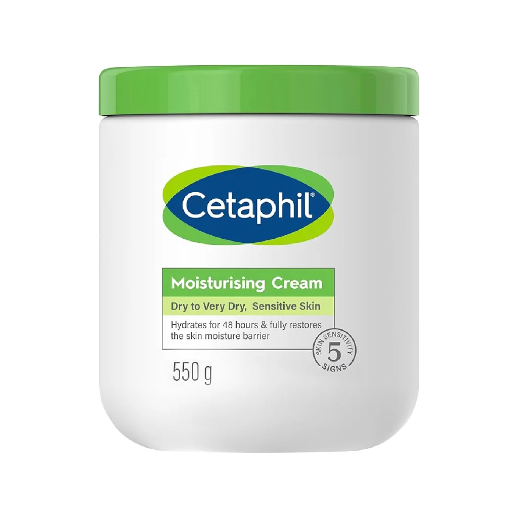 Jar of Cetaphil Moisturizing Cream on a white background.