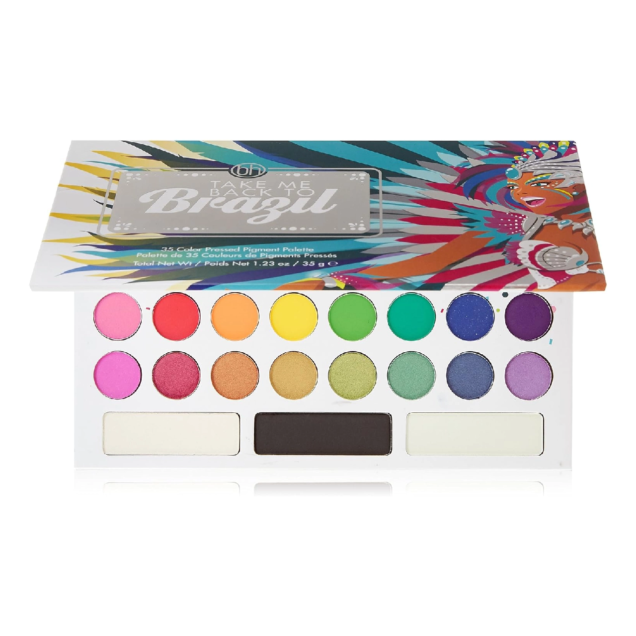 BH Cosmetics 35 Color Eyeshadow Palette displayed on a white background