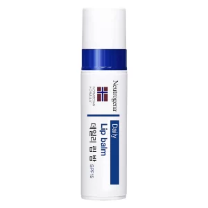 Neutrogena Norwegian Formula Lip Moisturizer SPF 15 tube displayed on a pure white background