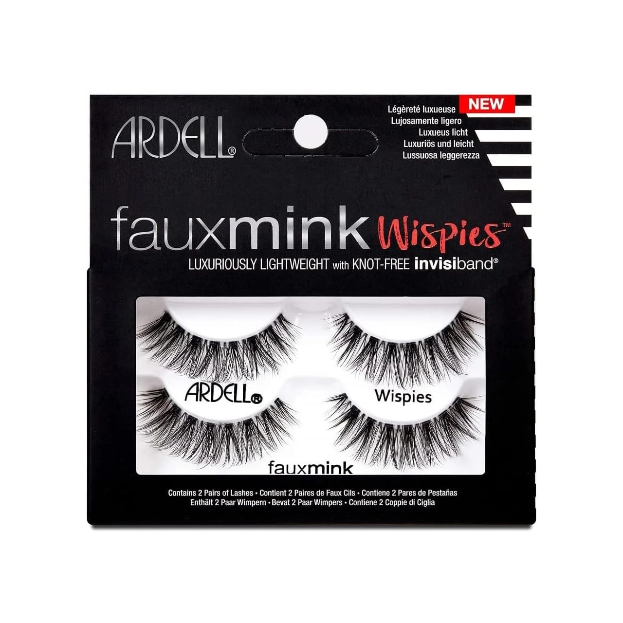 Ardell Faux Mink Wispies False Lashes against a white background