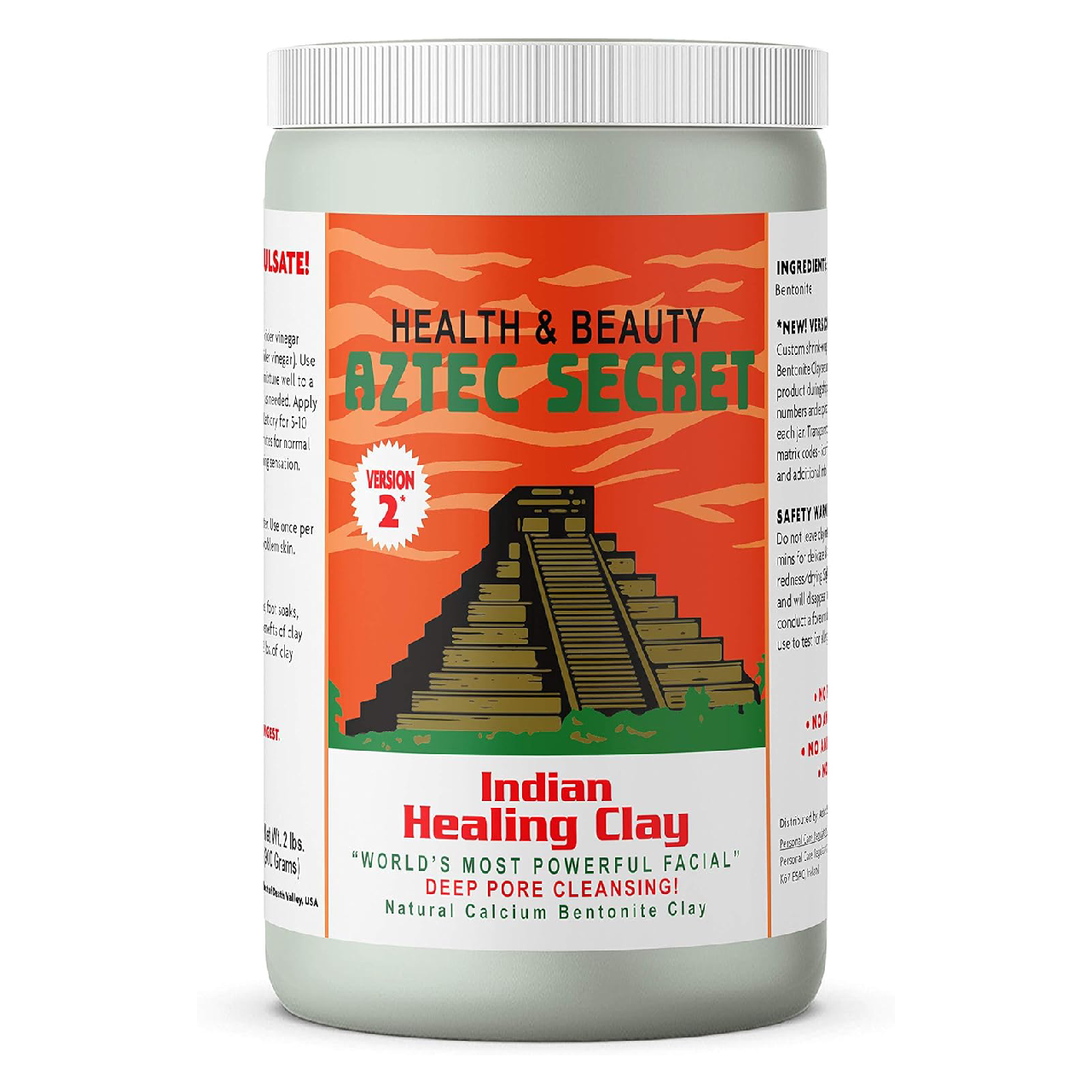 Jar of Aztec Secret Indian Healing Clay against a white background