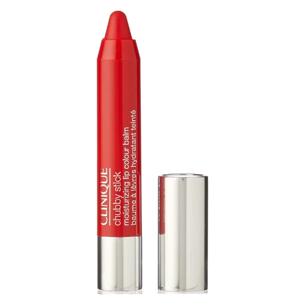 Clinique Chubby Stick moisturizing lip color balm on a white background.