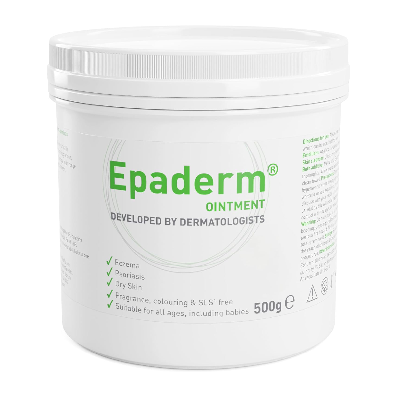 Epaderm skin ointment on a white background