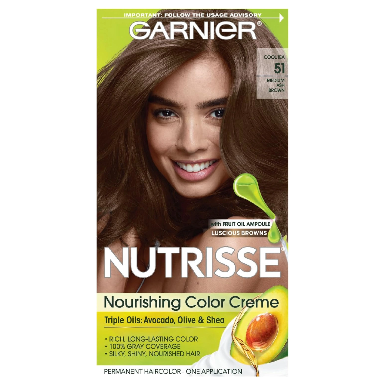 Box of Garnier Nutrisse Nourishing Hair Color Creme on a white background.