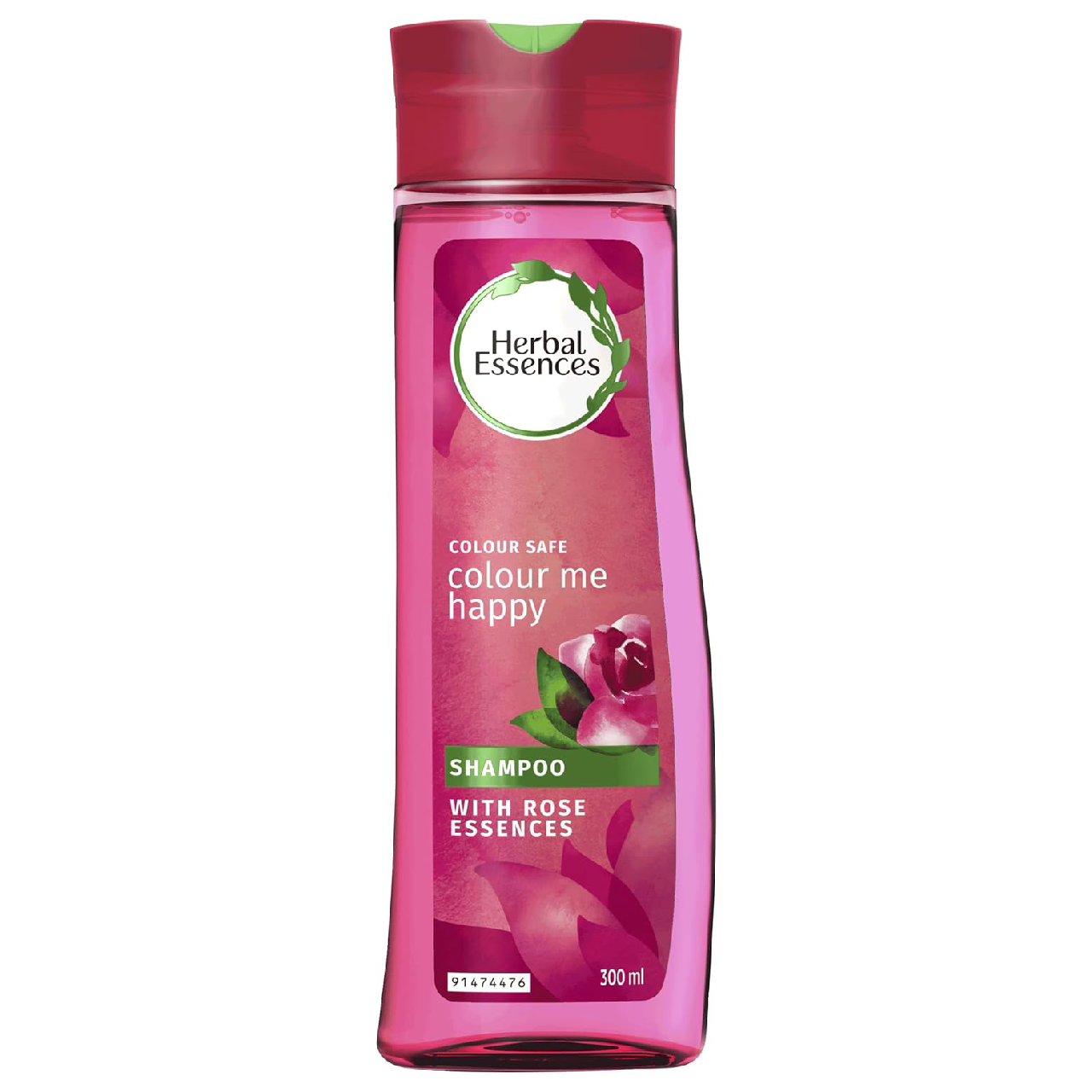 Bottle of Herbal Essences Color Me Happy Shampoo on a white background