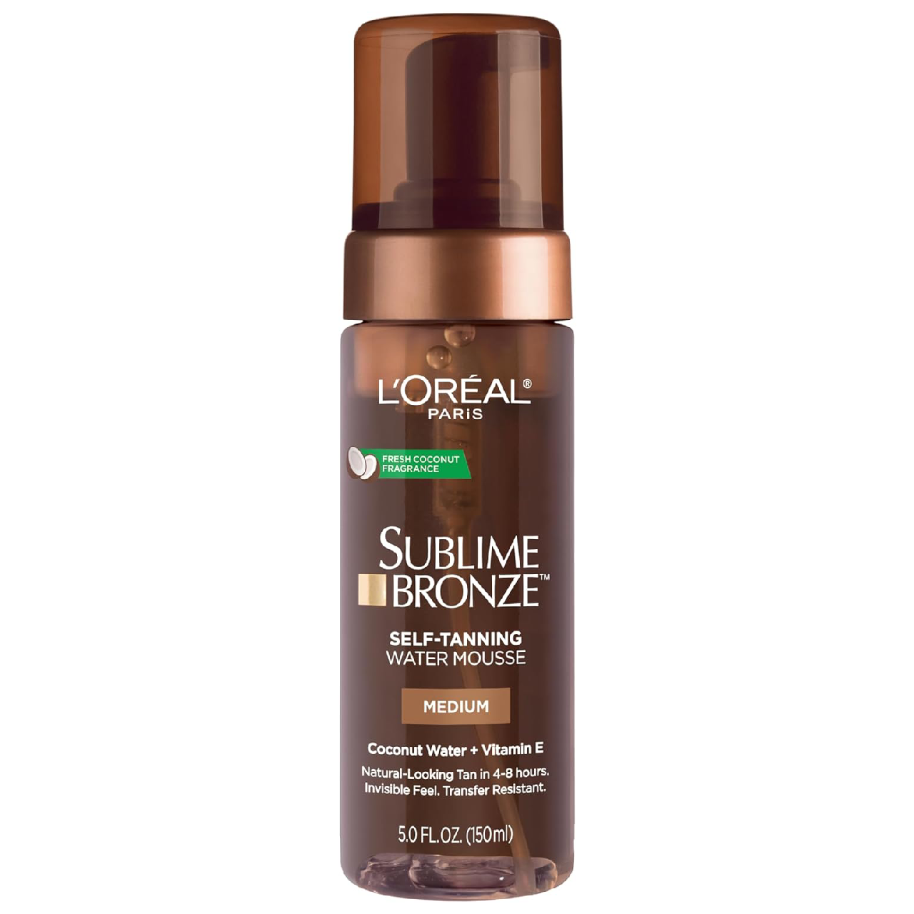 L’Oreal Paris Sublime Bronze Hydrating Self-Tanning Water Mousse on a white backdrop