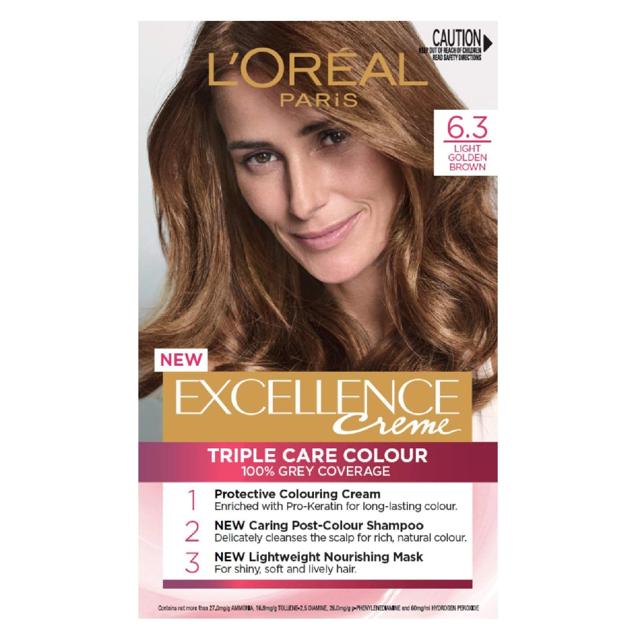 L'Oréal Paris Excellence Créme hair dye kit on a white background