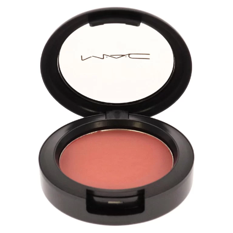 Container of MAC Powder Blush on a white background.