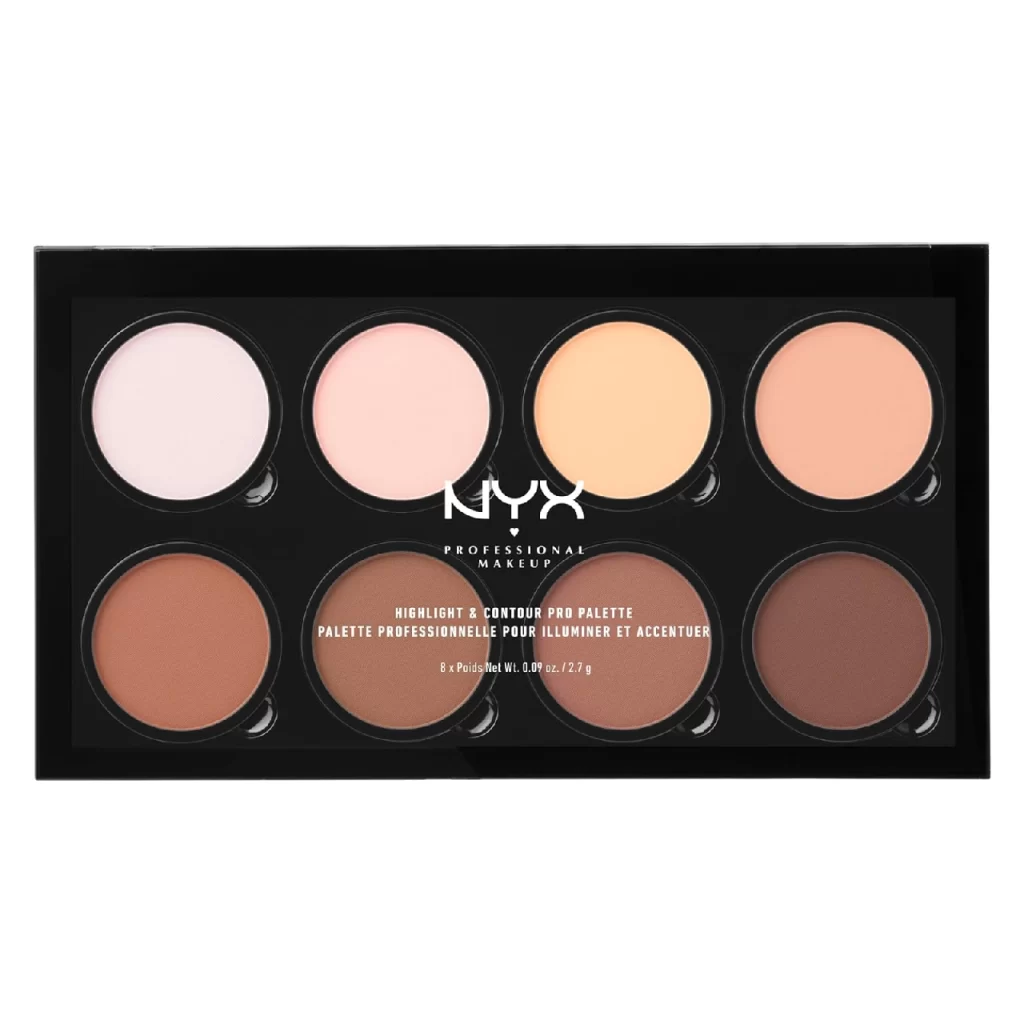 NYX Professional Makeup Highlight & Contour Pro Palette against a white background