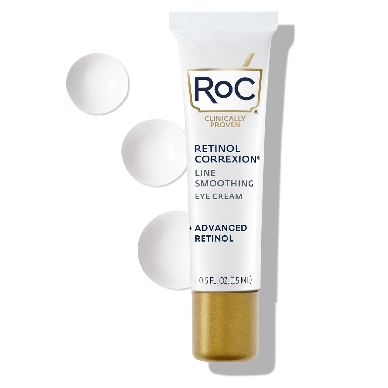 Tube of RoC Retinol Correxion Eye Cream on a white background