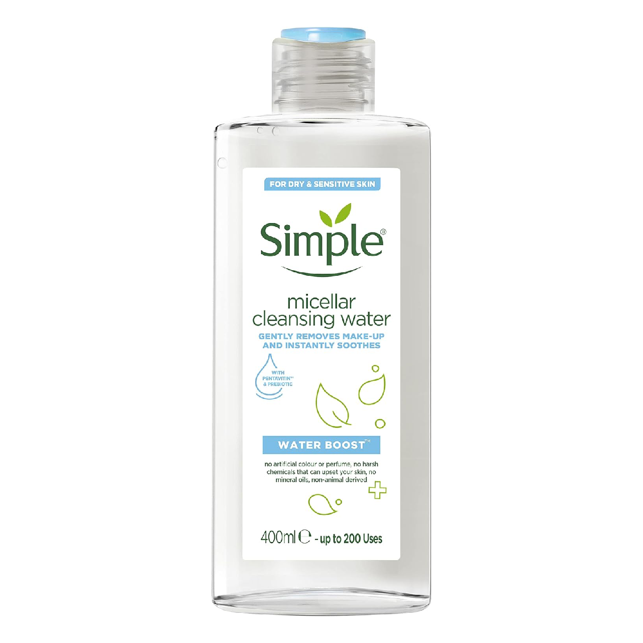 Simple Micellar Cleansing Water bottle on a white background