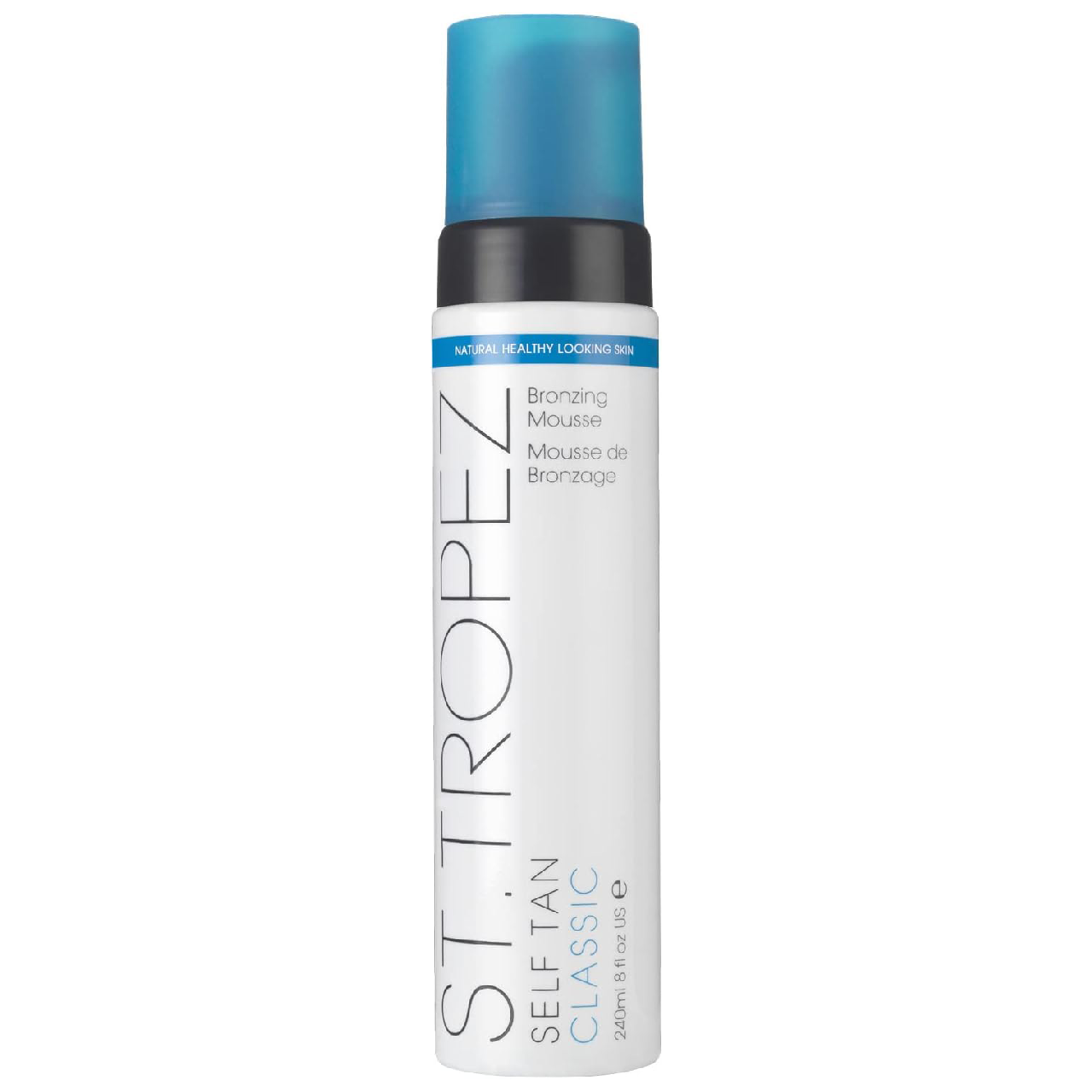 Bottle of St. Tropez Self Tan Classic Bronzing Mousse against a white background.