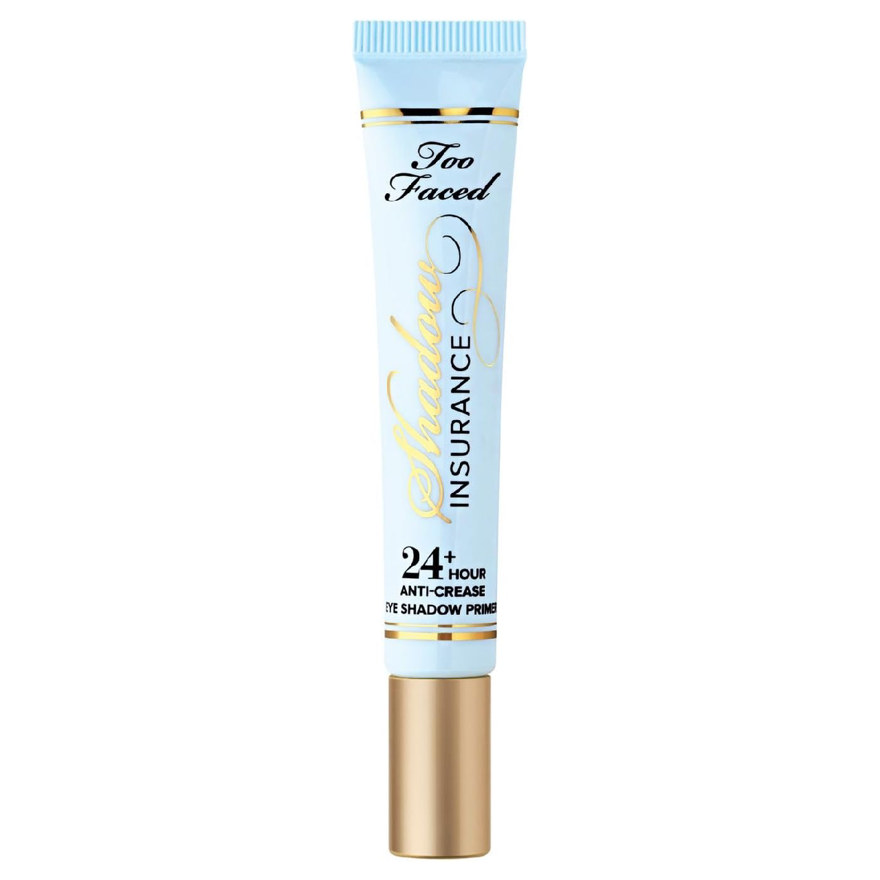 Too Faced eyeshadow primer tube against a white background