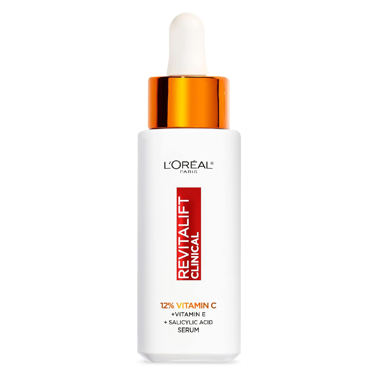 L’Oréal Paris Revitalift 12% Vitamin C Serum on a white background