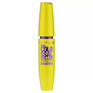 Bottle of Maybelline New York Volum' Express The Colossal Mascara on a white background