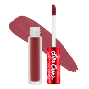 LIME CRIME Velvetines Liquid Lipstick in matte red against a white background