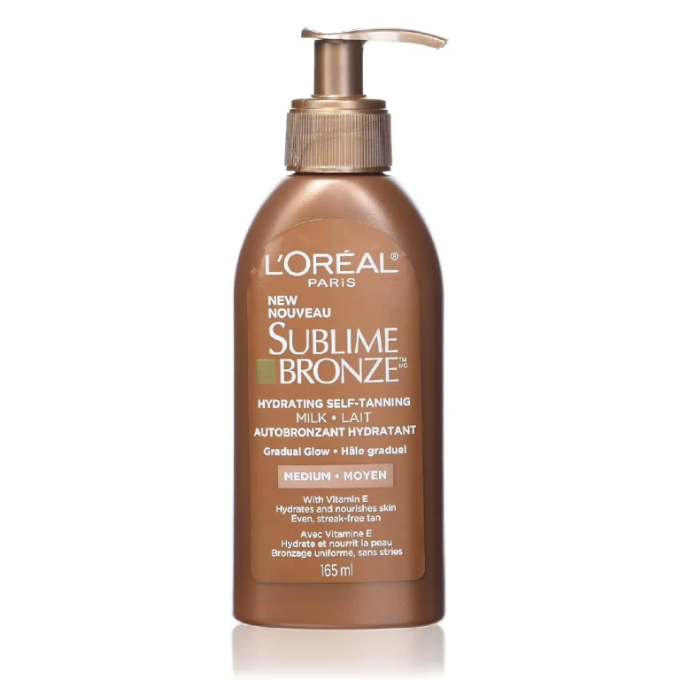 L'Oréal Sublime Bronze Hydrating Self-Tanning Milk bottle on white background