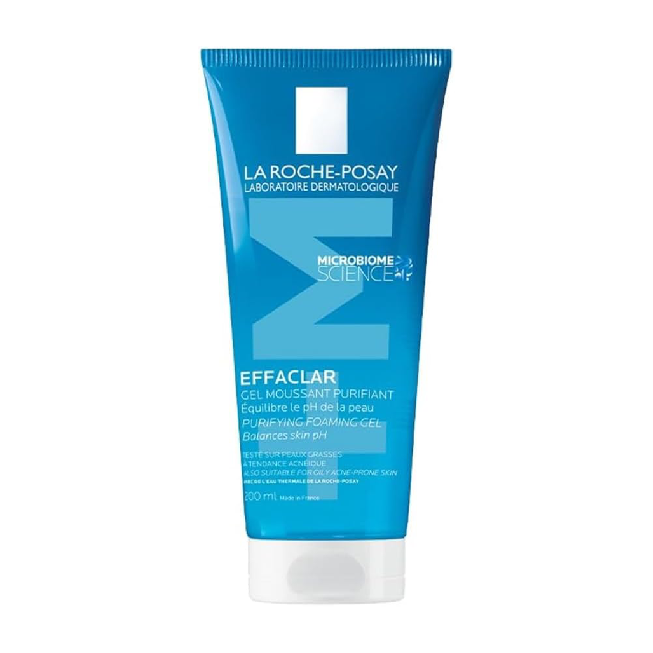 La Roche-Posay Effaclar facial cleanser tube on a white background