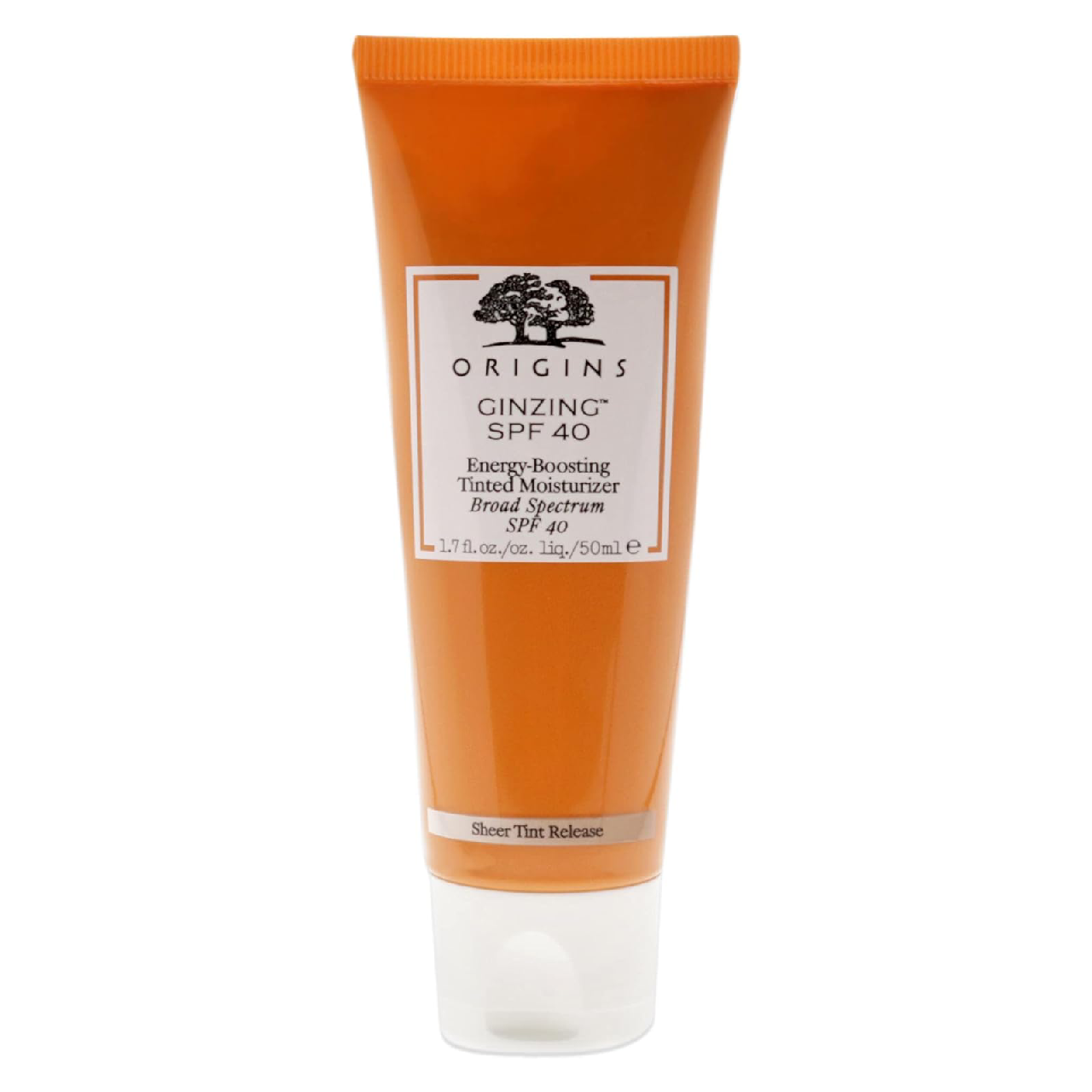 Origins Ginzing Energy-Boosting Tinted Moisturizer SPF 40 on a white background