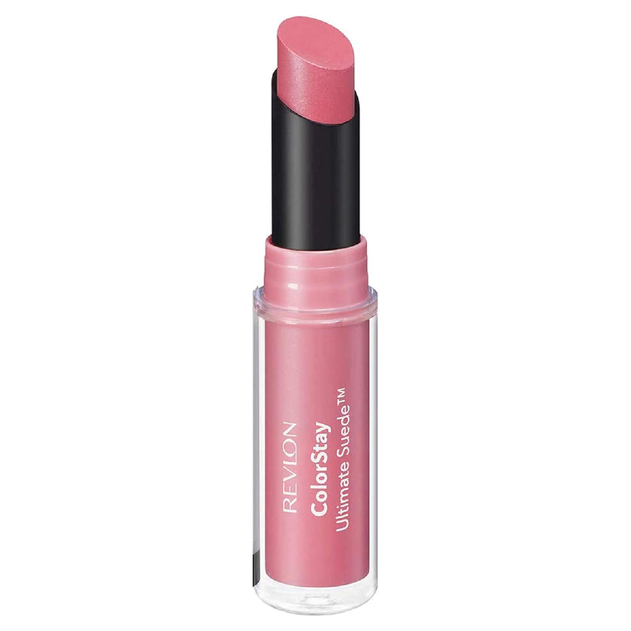 Revlon ColorStay Ultimate Suede Lipstick in sleek packaging against a white background