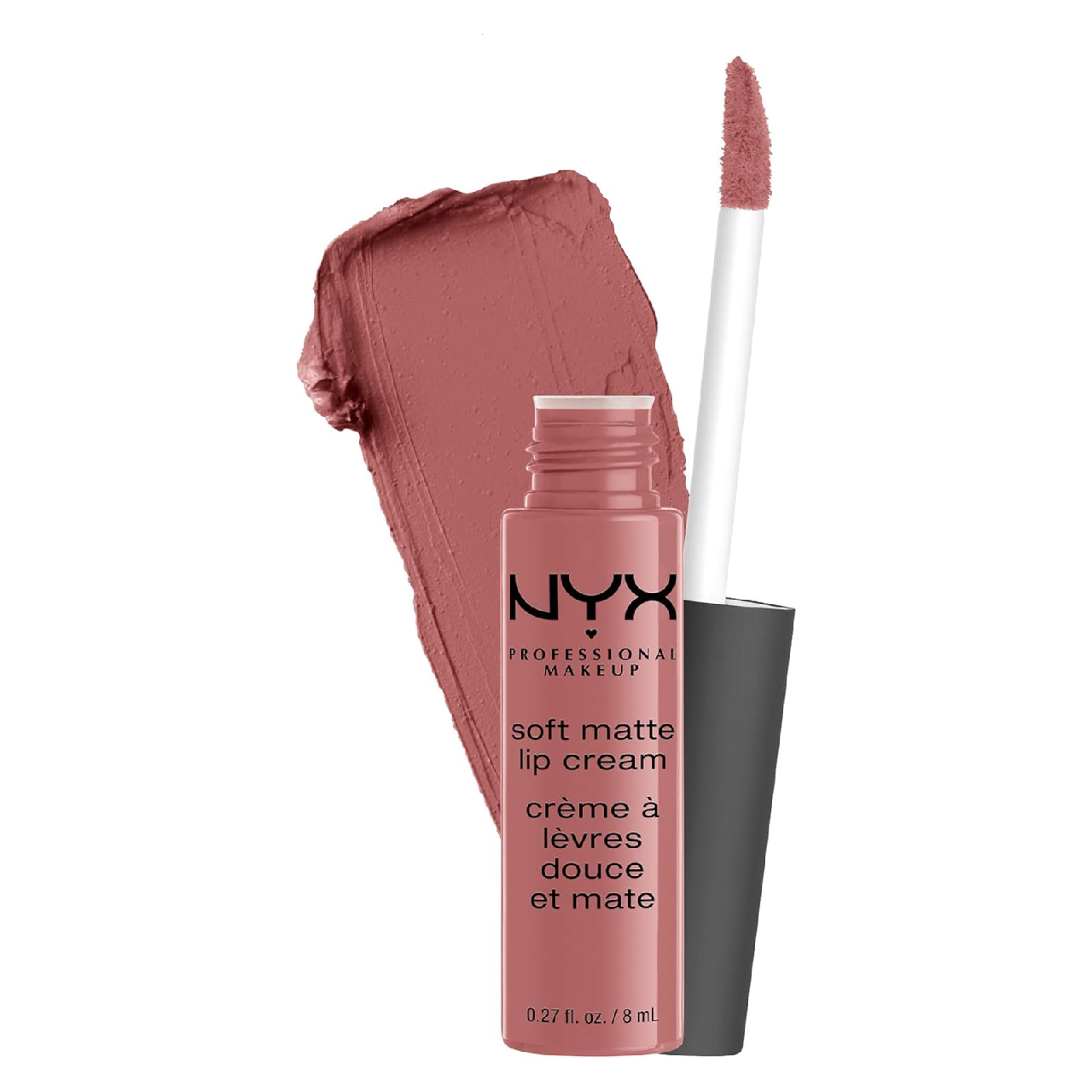 NYX Professional Makeup Soft Matte Lip Cream in sleek packaging against a white background