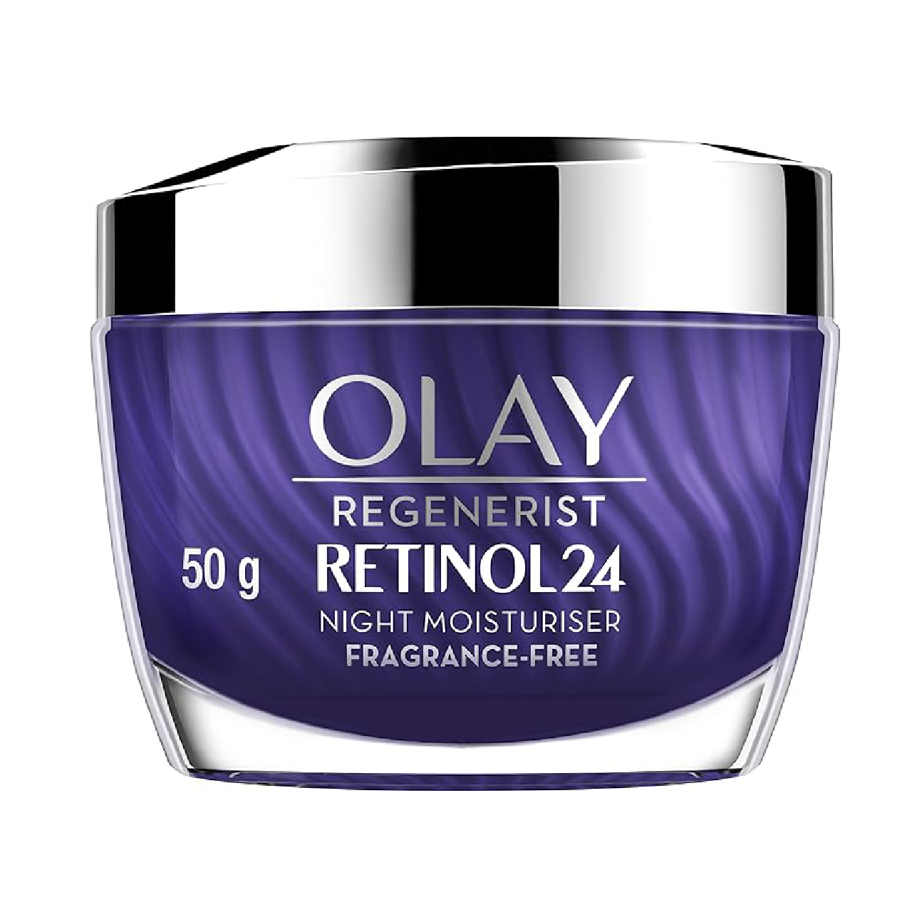 Olay Regenerist Retinol 24 Face Cream Moisturizer jar against a white background